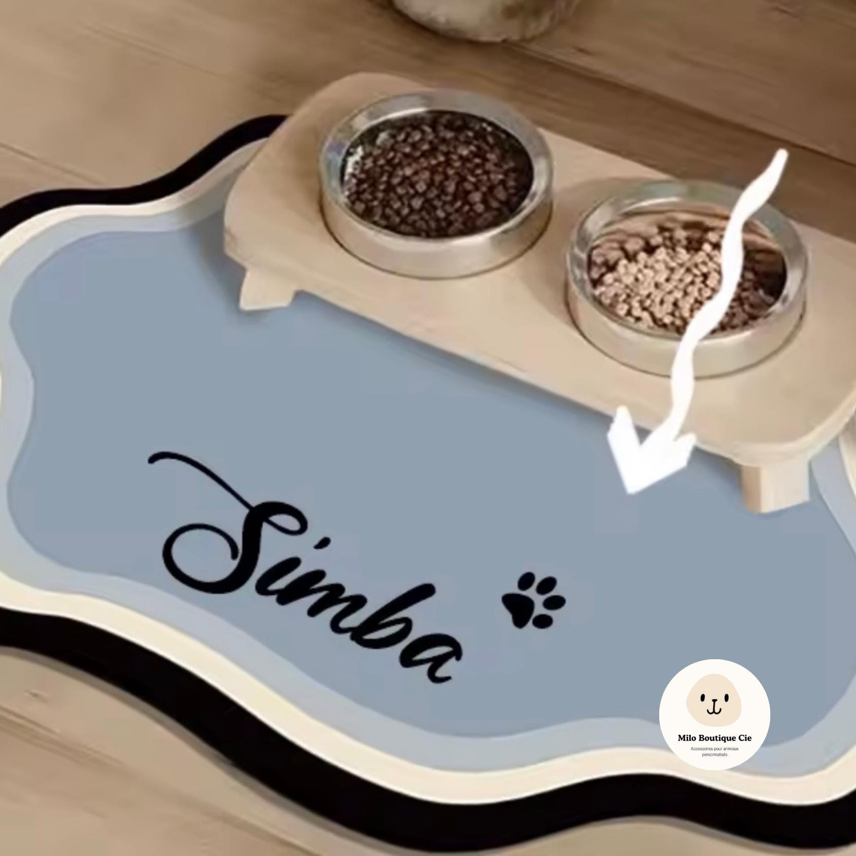 Tapis pour Gamelle Chien et Chat Personnalisable – Anti-Déversement