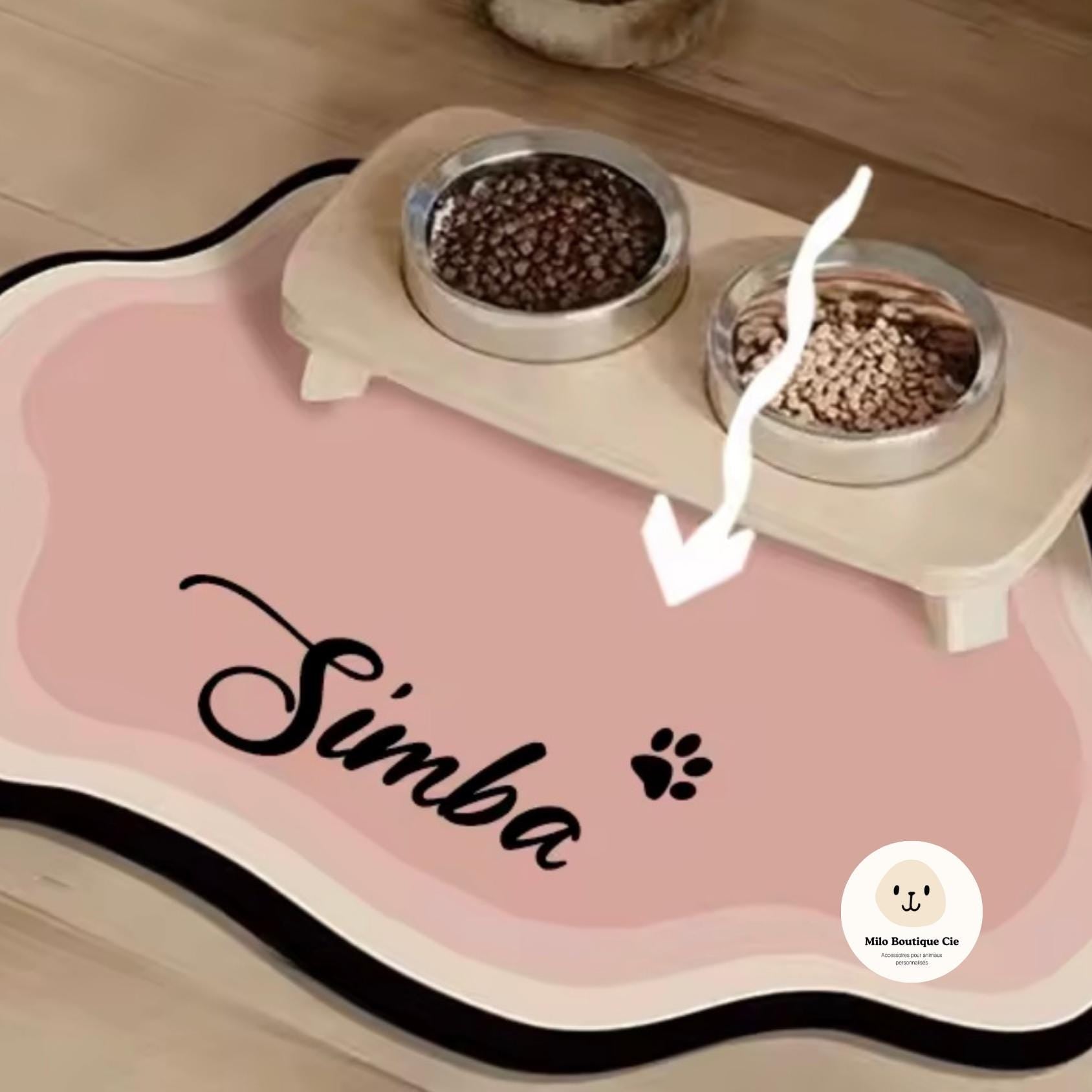 Tapis pour Gamelle Chien et Chat Personnalisable – Anti-Déversement