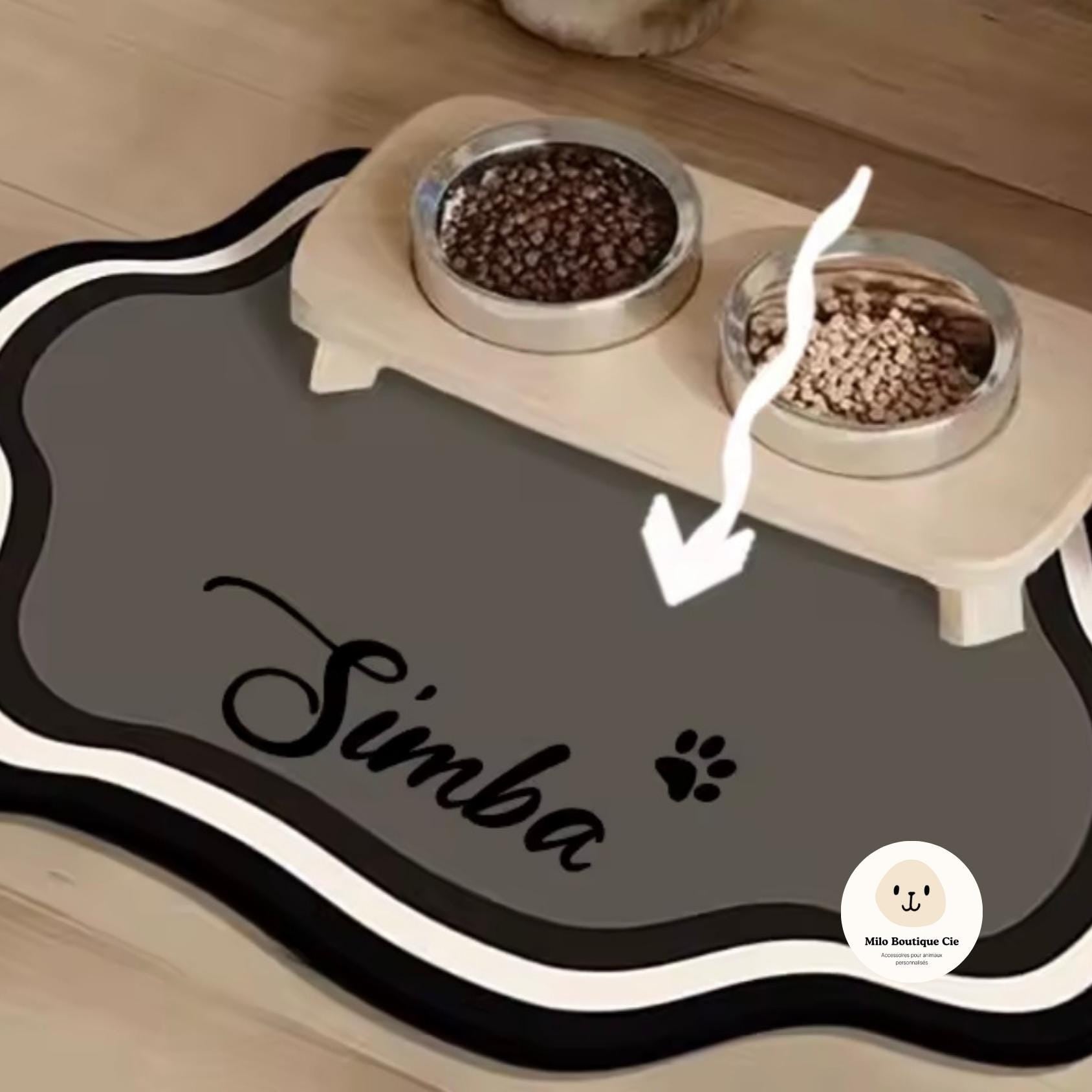 Tapis pour Gamelle Chien et Chat Personnalisable – Anti-Déversement