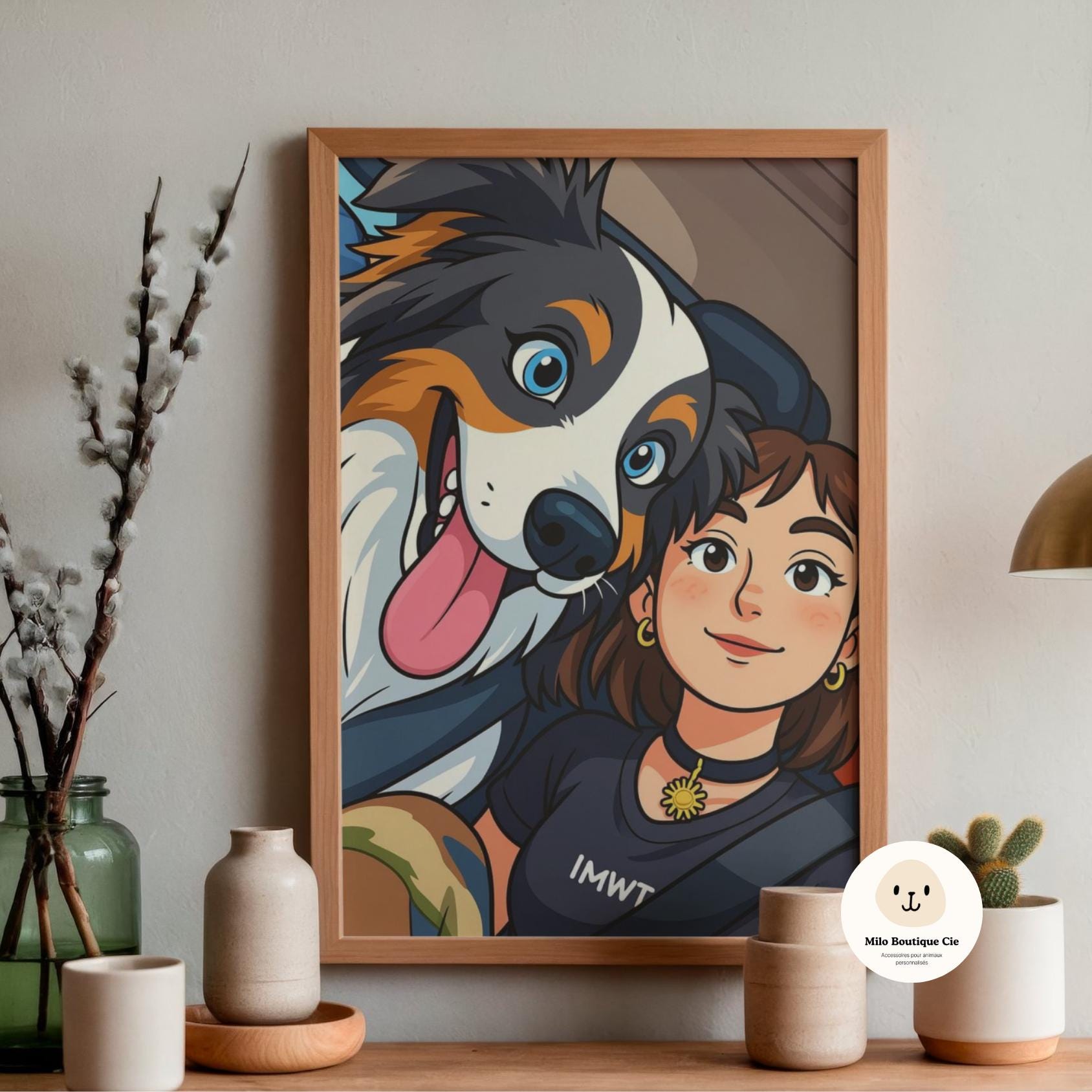 Portrait Personnalisé de Votre Animal – Cadre Photo Chien Chat