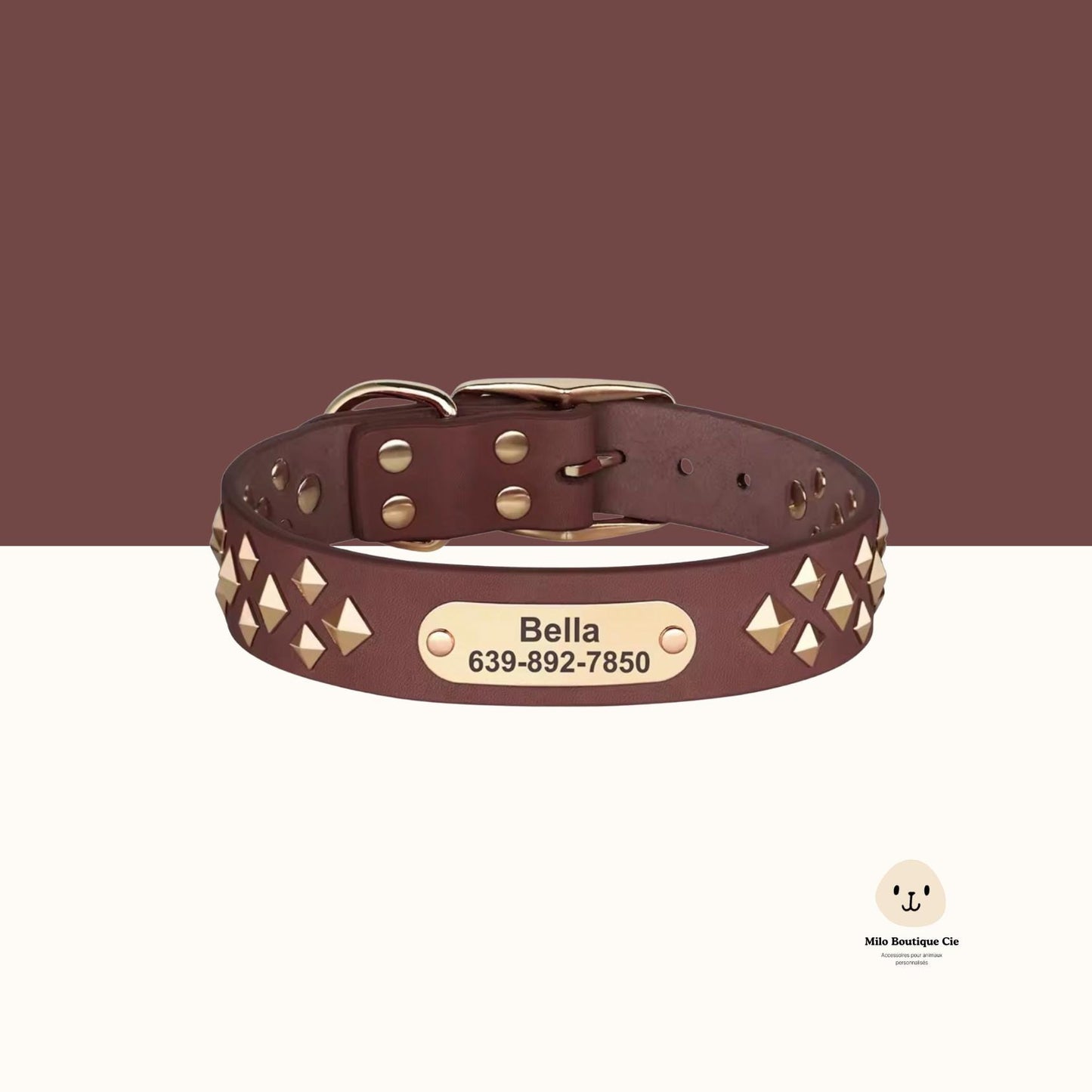 Collier de Chien en Cuir Véritable – Élégant, Durable et Confortable