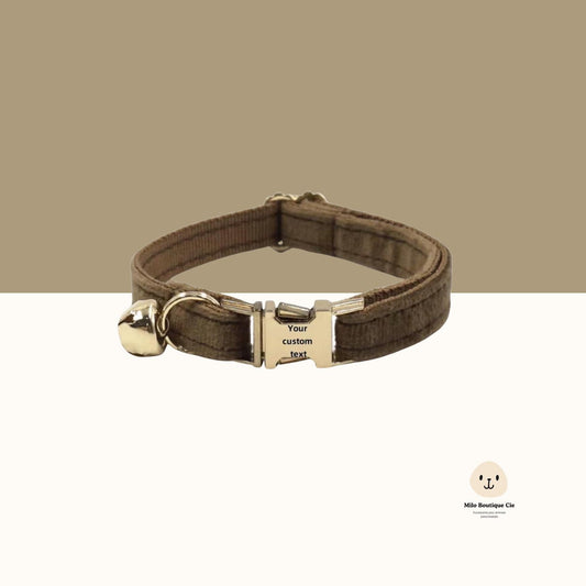 Colliers pour Chat Personnalisables en Velours & Métal – Chic, Doux et Unique
