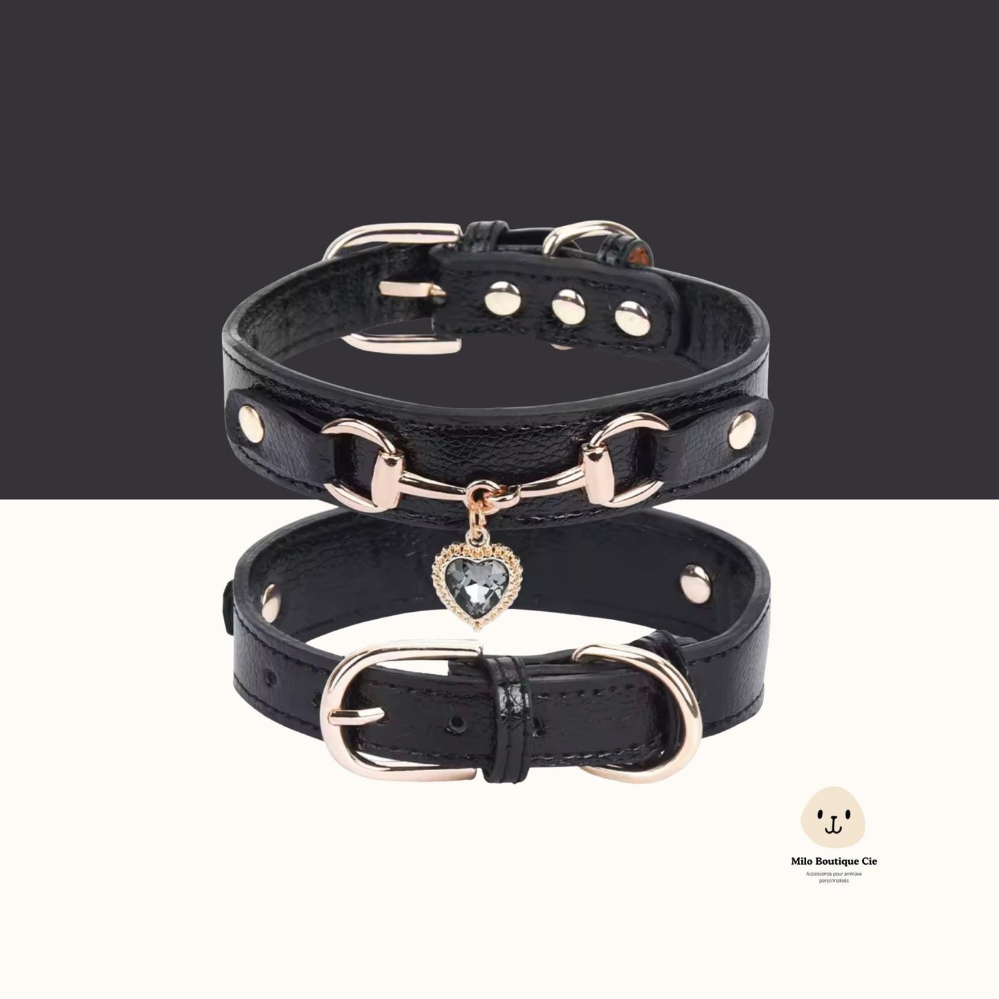 Collier en Cuir Véritable pour Animaux de Compagnie – Élégant & Confortable