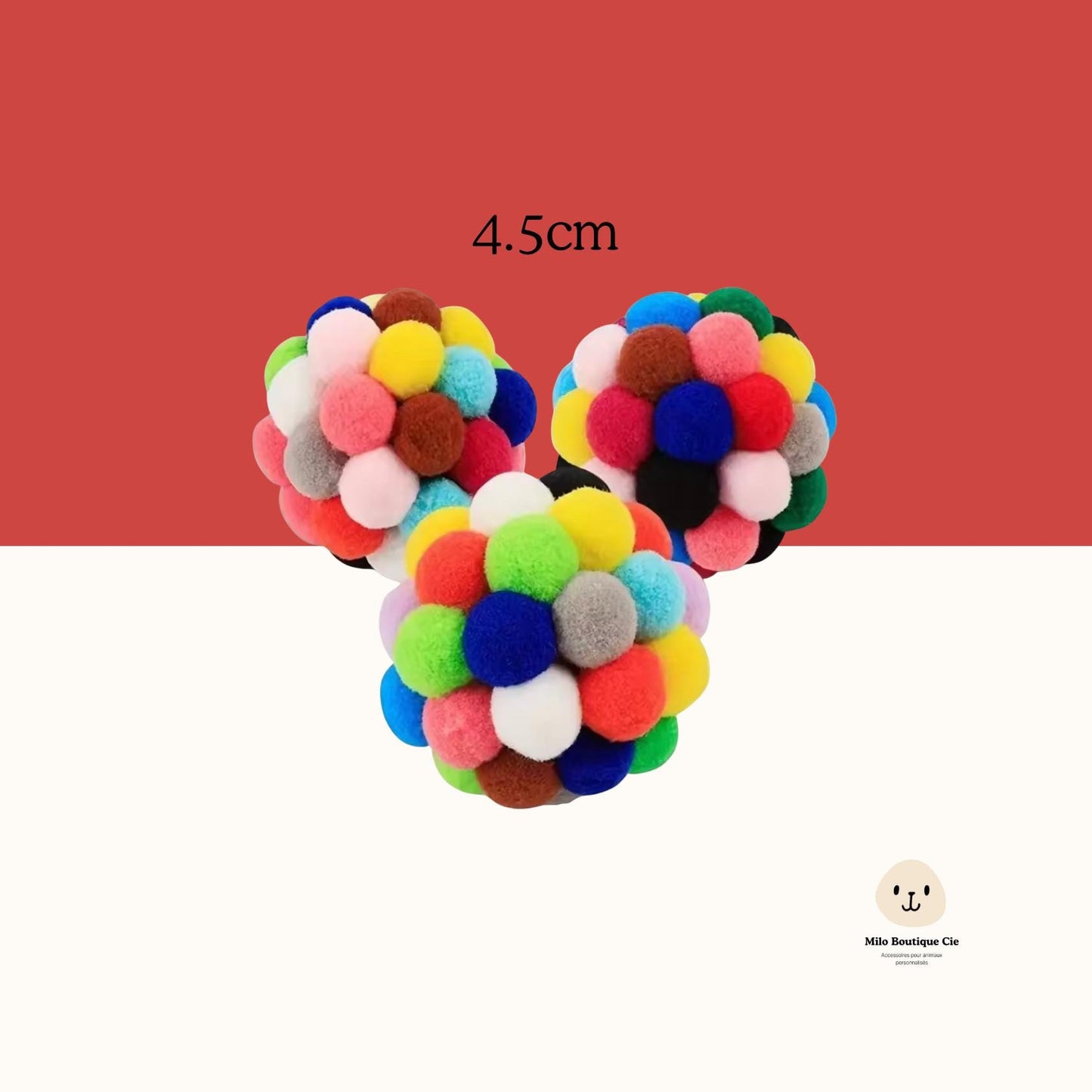 Boule en Peluche en Laine Colorée pour Chat – Jouet Doux et Amusant