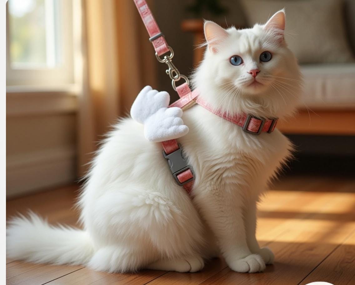 Harnais pour Chat Mignon avec Laisse – Confortable et Réglable