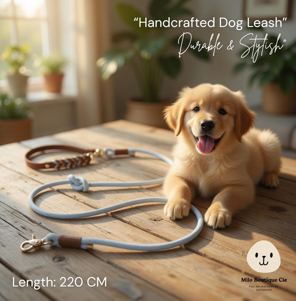 Laisse Chien en Cuir Véritable – Laisse Solide et Élégante